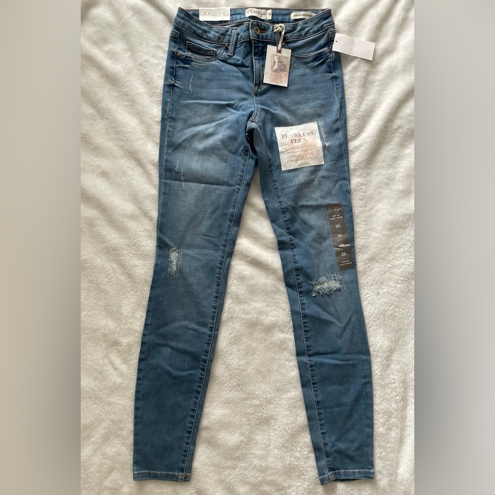 Light Blue Distressed Women's Jeans Skinny Size 26 NWT